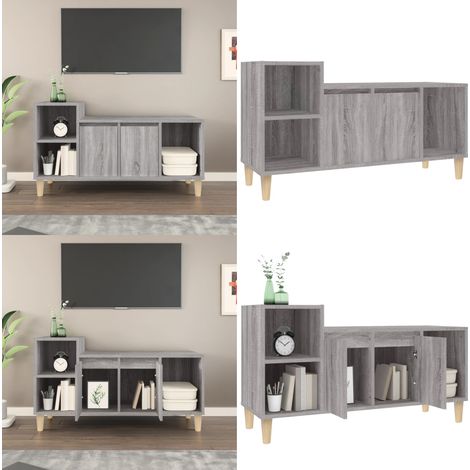 Meuble TV Sonoma gris 100x35x55 cm Bois d'ingénierie - Meuble Tv - Meuble Audio - Support Tv - Unité Tv - Meuble Design - Home & Living (1/5)