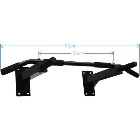 Barra de dominadas de pared 94 cm, asas de espuma antideslizantes, negra OKMYHOME (1/5)