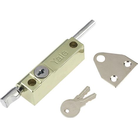 Yale Locks 720124005166 P124 Door Push Bolt Brass Finish Visi YALP124PB (1/3)