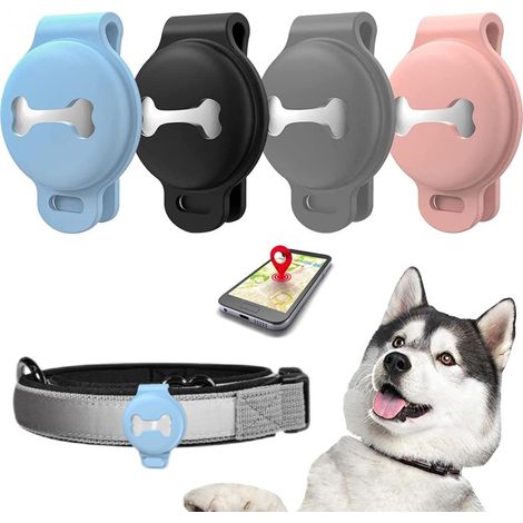 Lot de 4 étuis en silicone compatibles avec les étiquettes AirTag, protection anti-perte pour animaux, enfants et personnes âgées. (1/5)