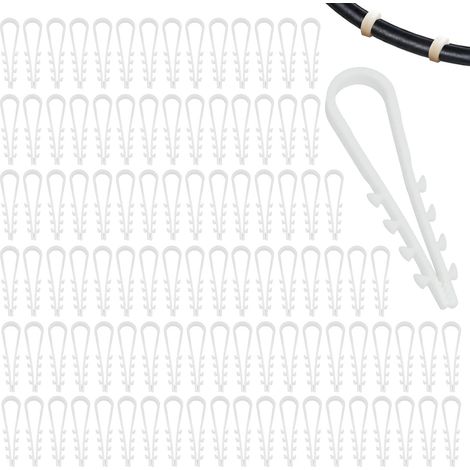 100PCS Clips de Câble en U Serre-câbles Clous, Clip de Câble Fixation, Chevilles à Boucle, Support de Câbles, Clip de Fixation pour Gestion de Câbles Auto Intérieur DIY (1/5)