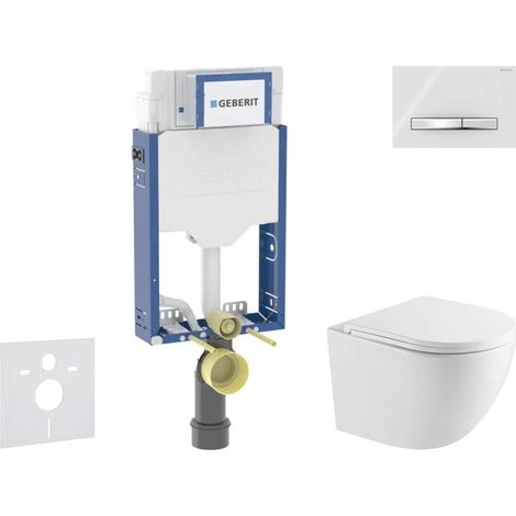 Geberit Kombifix - Set Vorwandelement, WC Oudee mit Softclose-Sitz und Sigma50-Betätigungsplatte, Chrom/Alpinweiß SANI15CA3144
