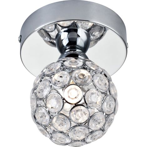 Deckenlampe G9 Ø 9,5 cm 2700 K 360 lm Glas Edelstahl Klassisch Deckenleuchte