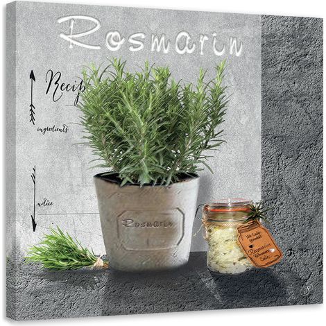 Quadro su tela, Rosemary Spetiche per la cucina - 30x30 (1/4)