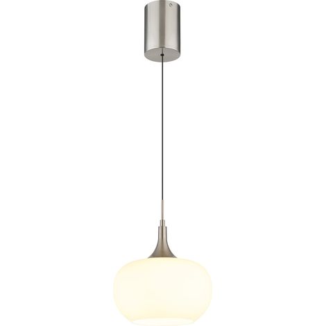 Globo LUI Suspension LED intégrée en forme de dôme, nickel mat 3000K (1/5)