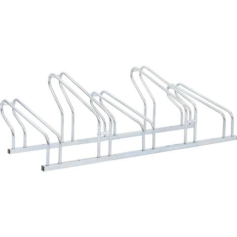 vidaXL Support de vélo au sol autoportant pour 5 vélos acier galvanisé