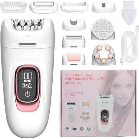 Rasoir électrique multifonctionnel 5 en 1 pour femmes - Épilation, exfoliation et massage-AquaForge