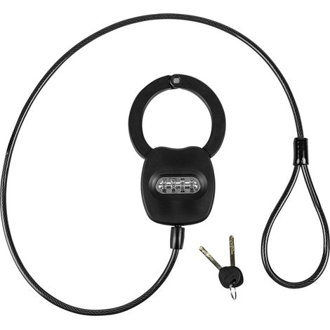EUFAB Fahrradschloss Handschelle mit 2x Schlüssel 128 cm schwarz