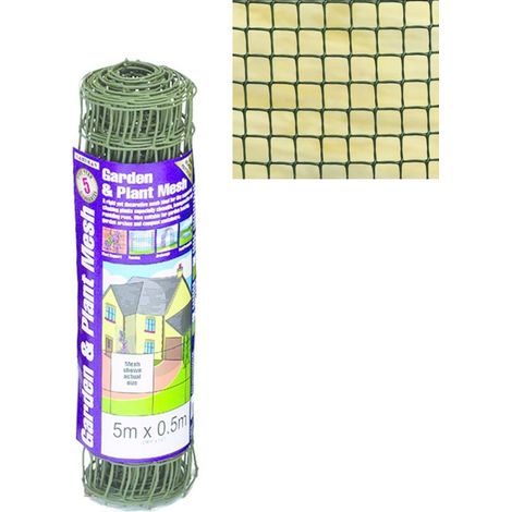 Gardman 50mm Garden Plant Mesh Fence Green Plant Support 69030 0.5m x 5m