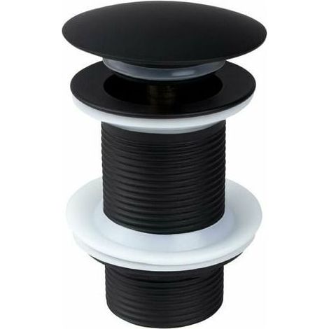 Desagüe emergente negro para lavabo sin rebosadero, desagüe emergente universal negro para lavabo, tapón de desagüe sin rebosadero, desagüe emergente automático para lavabo de encimera, zhuoxu (1/5)