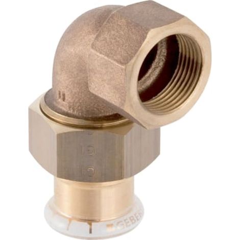 Geberit Mapress Rame Raccordo a gomito di transizione a 90° con filetto interno, DN 25, 65385