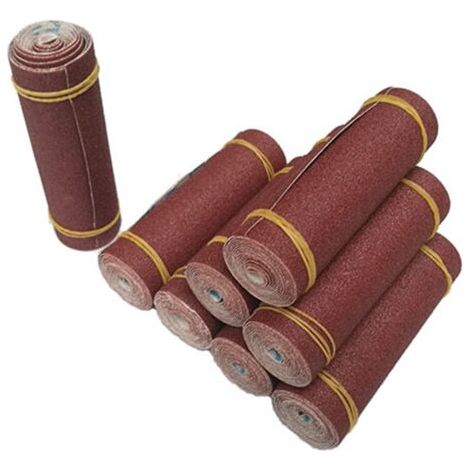 rollo de papel de lija de 100 mm x 1000 mm, papel de lija para pulir herramientas, metalurgia, carpintería, abrasivo de malla 80 (1/5)
