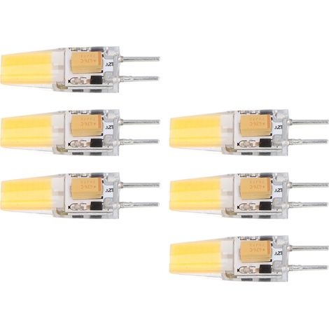 Lot de 6 ampoules GY6.35 5W AC/DC12V COB, ampoules à économie d'énergie en silicone pour plafonnier de salon (1/5)