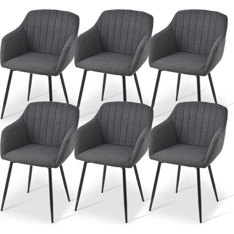 Goeurvant Sedie da pranzo minimaliste con seduta ampia e braccioli ergonomici, combinazione di comfort ed eleganza - Set di 6  - Plombino