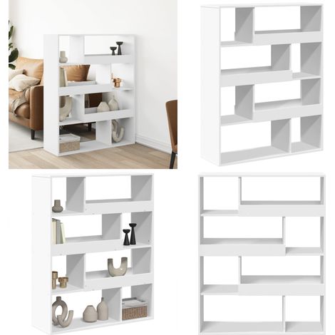 Separador de ambientes madera ingeniería blanco 100x33x125,5 cm - Estantería decorativa - Madera de ingeniería