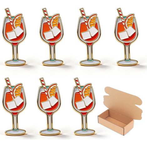 Lot de 8 Pins, Badge de Jus Boisson Broche de Jus Facile à Transporter Boucle Papillon Pratique (1/5)