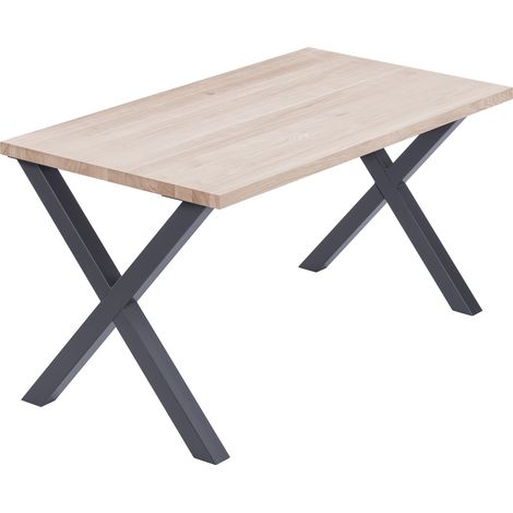 LAMO Manufaktur Esstisch Küchentisch, 100x80x76 cm (AxBxH), Design, Roh / Anthrazit, LUG-01-A-001-7016D