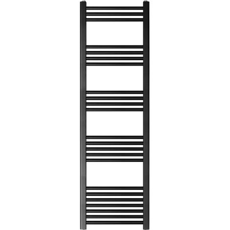 Yarnfield Straight Heated Heated Towel Rail Radiator, 631W, 400 x 1400mm, Matt Black (1/2)