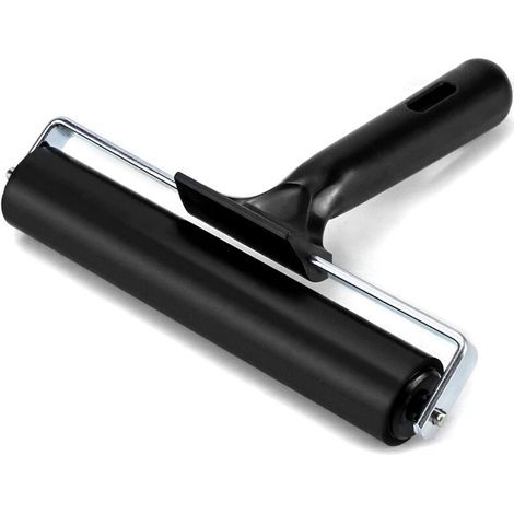 Rouleau de gravure en acier inoxydable, rouleau en caoutchouc, rouleau en caoutchouc pour impression, papier peint, encre linoléum, 15 cm (1/5)