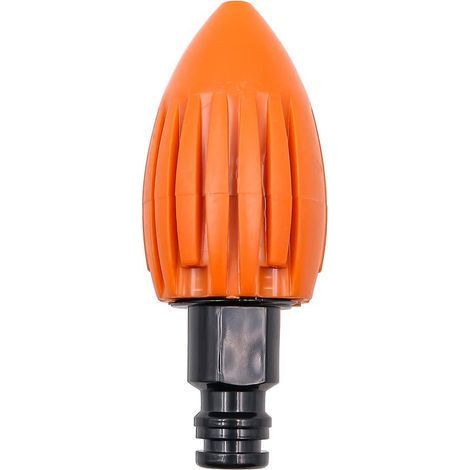 Buse de débouchage haute pression pour canalisations et égouts, avec raccord rapide compatible tuyaux d'arrosage (orange) (1/5)