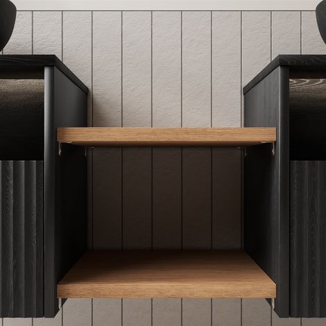 Pannello ripiano per mobile bagno 40 x 45 x 2,5 cm, legno naturale, REDOM (1/5)