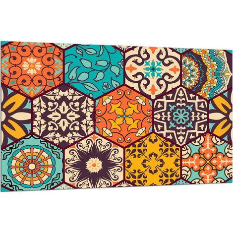PLAQUE DE PROTECTION EN VERRE POUR CUISINIÈRE 80x52 MOSAÏQUE (1/5)
