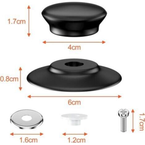 LaBlanc – Ensemble de 5 poignées pour couvercles de casseroles, boutons universels en fonte, boutons de rechange en bakélite, poignées résistantes à la chaleur avec vis pour casseroles et poêles. (1/4)