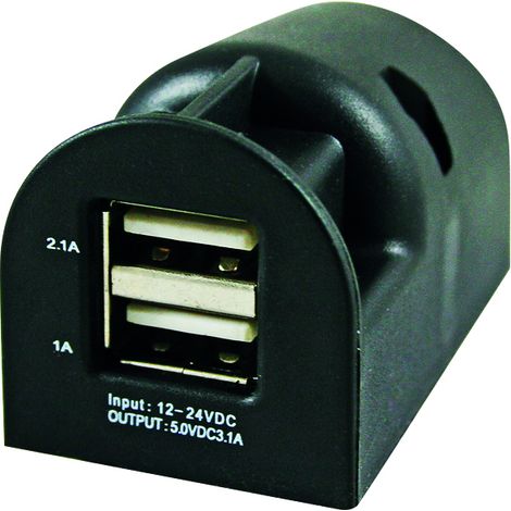Sockel mit 2 USB-Steckdosen im Aufputzdesign