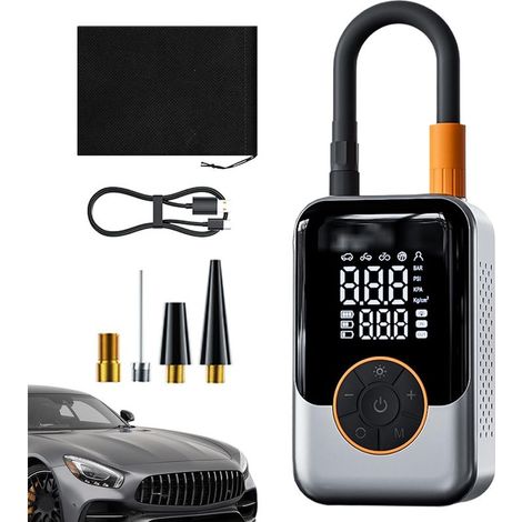 Gonfleur de pneu Compresseur d'air portable - Gonfleur de pneu électrique Gonfleur de pneu portable plus rapide pour voiture Pompe à air portable sans fil pour pneus de voiture - Écran LCD (1/5)