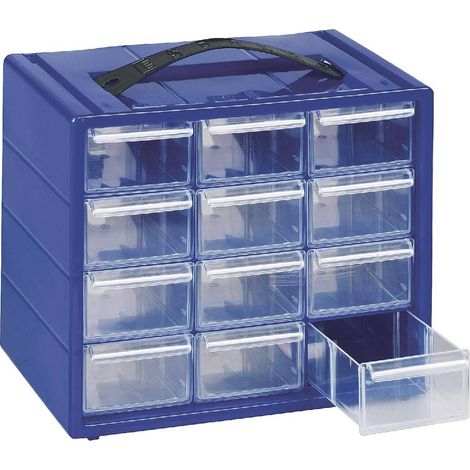 Cassettiera monoblocco "Espace" in resina antiurto e cassetti infrangibili con fermo dotata di divisori estraibili -22 x 15 x 18 cm - 12 Cassetti (1/3)