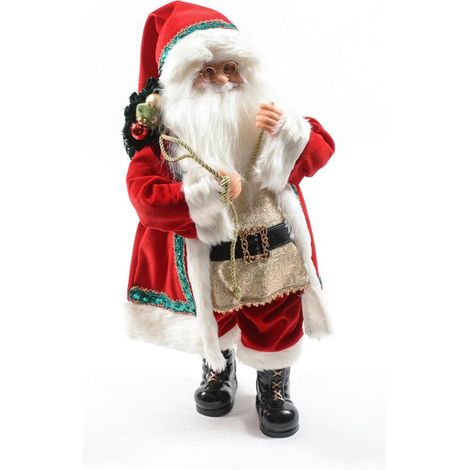 Pupazzo di Babbo Natale, colore Rosso e Bianco, con regali, in tessuto, decorazione da 60 cm