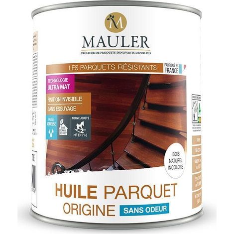 Huile pour parquets & meubles bois - 2,5L Aspect Naturel Incolore - Qualité air A+ - Huile parquet origine Mauler (1/2)