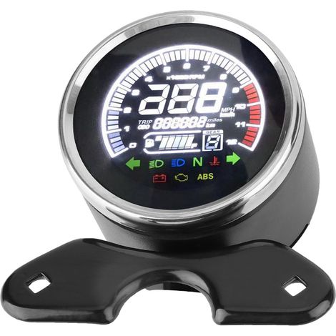 Digitales LCD-Motorradinstrument: Kilometerzähler, Geschwindigkeitsmesser und digitaler Drehzahlmesser (1/5)