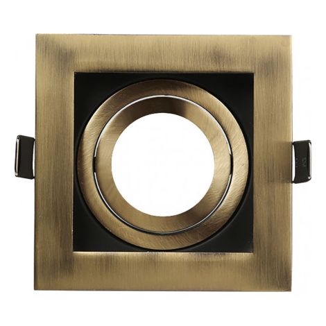 FAB 14368CU73 Vertieftes Orient.batu 1xgu10 Quadratisch Leder/Schwarz 3,5x10x10 Cm Ausschnitt 9x9 Cm m / Lampenfassung