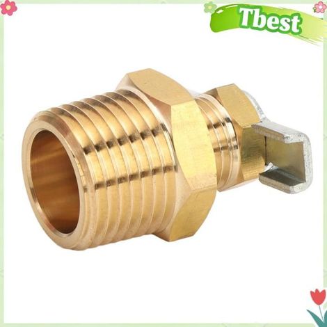 Vanne de vidange de chauffe-eau pour camping-car, remplacement en laiton, étanche, filetage externe 1/2 po NPT pour camping-car et (1/4)