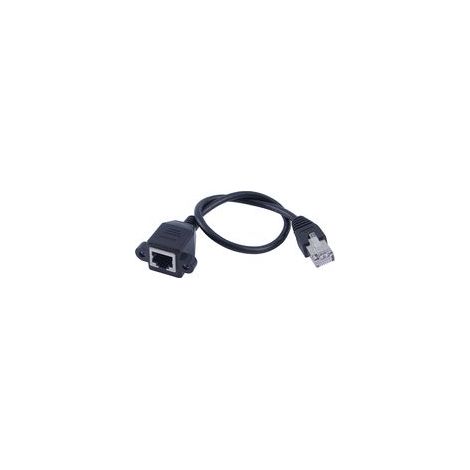 Câble d'extension réseau Ethernet LAN RJ45 mâle/femelle de 30 cm à montage sur panneau par vis (1/5)