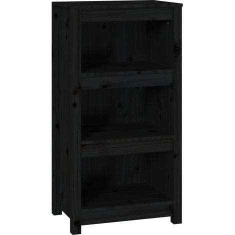 Maison Exclusive - Bücherregal Schwarz 50x35x97 cm Massivholz Kie