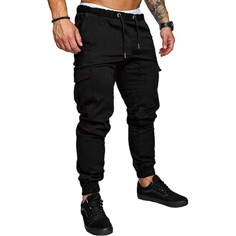 Pantalon cargo homme multi-poches, coupe régulière, pantalon de travail décontracté, vêtement outdoor randonnée, pantalon baggy décontracté pour homme, treillis de camping, pantalon de loisirs robuste (1/5)