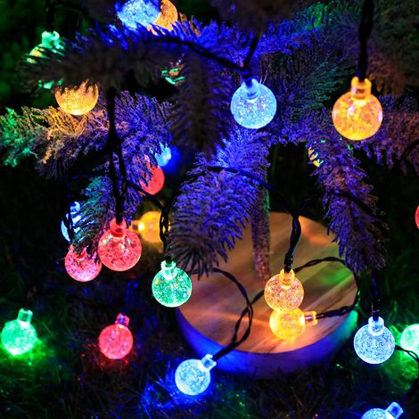 Guirlande lumineuse solaire extérieure monobloc, 7 m 50 LED Guirlande lumineuse fleur avec 2 modes d'éclairage Lumières décoratives pour Noël, arbres, jardin, terrasse, balcon, lumière blanche chaude