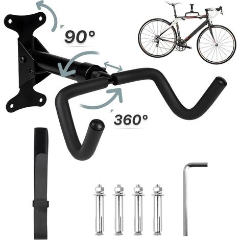 Support Vélo Mural - Porte Vélo Mural, Capacité de Charge de 50 kg, 360° Rotatif,Adapté pour Vélos de Course (1/5)