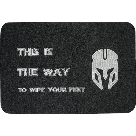 Paillasson d’entrée antidérapant 60×40 cm – Tapis intérieur/extérieur 6 mm – Design brodé Casque Galactique – Lavable, Compatible Robot – Idée Cadeau (1/5)
