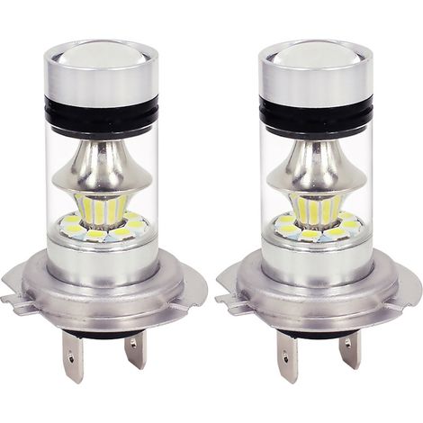 2 weiße H7 3030 100W LED-Lampen für Autoscheinwerfer oder Nebelscheinwerfer (Ersatz) - AquaForge