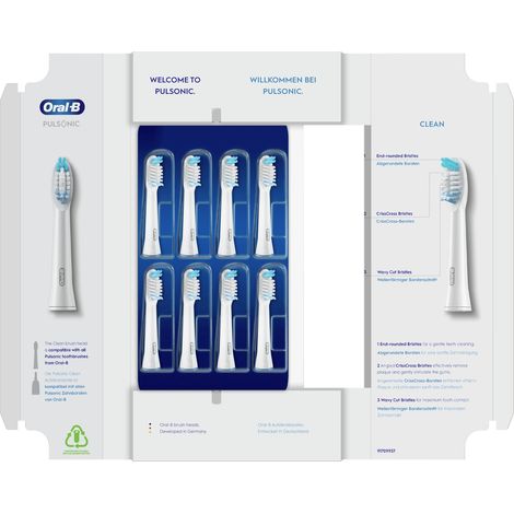 Oral-B Pulsonic Clean 81748491 cepillo de cabello 8 pieza(s) Blanco