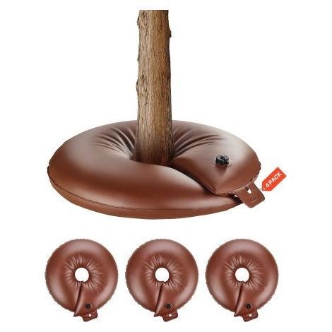 4 PCS Anillo de Riego para Árboles de Gran Capacidad de 60,6 L y Liberación Lenta de 6 a 9 Horas, Bolsas de Riego de PVC para Plantación Rellenables, para Goteo de Raíces de Árboles y Arbustos (1/5)