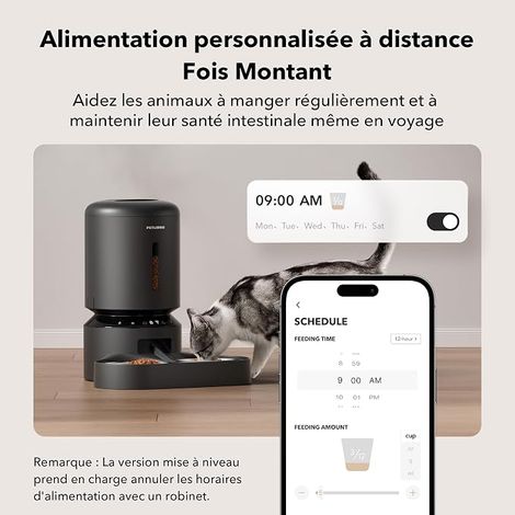 PETLIBRO Automatic Cat Food Dispenser Stainless Steel Bowl Lid Automatic Dispenser App 5L Black (1/4)
