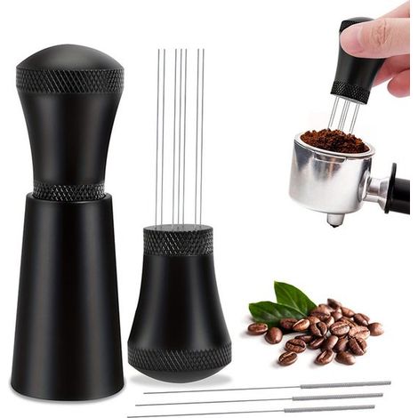 Erogatore di caffè espresso a 7 perni con pressino e 3 perni di ricambio - Nero (1/5)