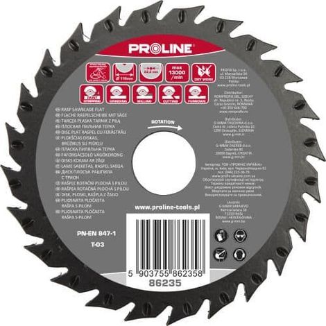 Disque de scie Profix flat disc saw blade dents épaisses 230 mm usage à sec