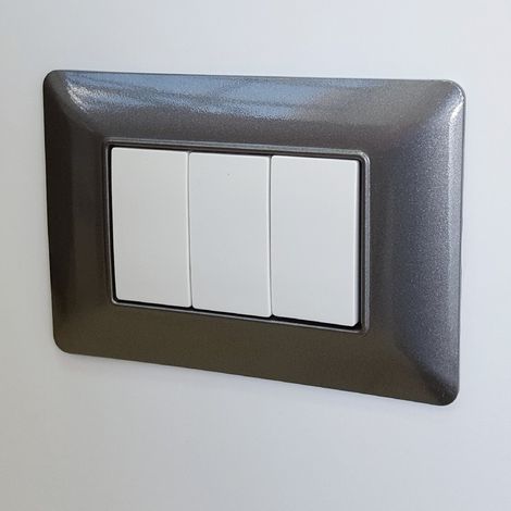 Placche compatibili bTicino MATIX 3 4 6 posti MODULI PLACCA per supporti 503SA T11-4 posti-grigio scuro
