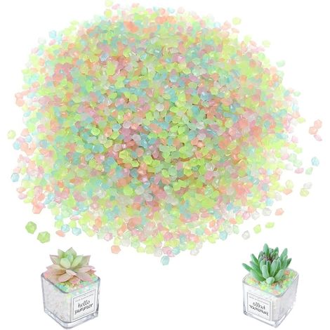 10000 Pièces Pierres Lumineuses Pierres Lumineuses Couleur 3-5mm Pierre Décorative pour Jardin Galet Lumineux Cailloux Brillants dans Le Noir pavés pour Maison Jardin Passerelle