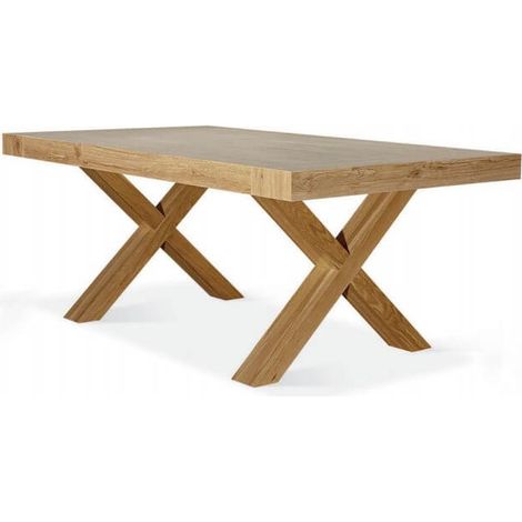 Tavolo in legno base X Naturale Dimensione Tavoli: 180 x 100 (1/2)